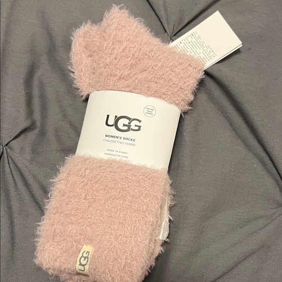 UGG Women's Soft Pink Fuzzy Socks - Picture 1 of 3
